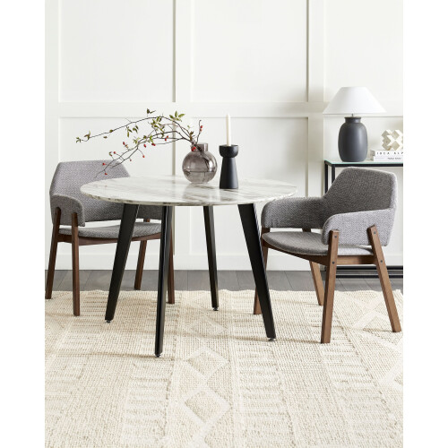 Beliani Set of 2 Dining Chairs ALBION Fabric Grey 1