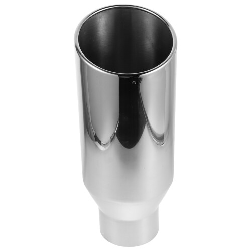 Mirror Polished Stainless Steel Pickup Tailpipe Exhaust Tip Silver