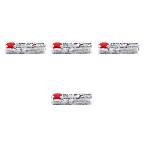 4Rolls Non-Stick White Parchment Paper Sheets for Baking and Food Wrap