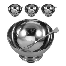 4Stk Silberne Süßigkeitenschalen Mit Fuß Ideal Für Desserts