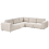 Beliani Modular Corner Sofa 5 Seater KIVVIK Boucle Off-White Right Hand 3