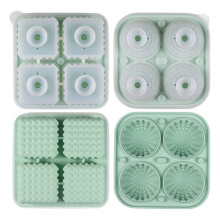 Flexible Silikon-Eiswürfelformen, quadratische, runde-Ai Green