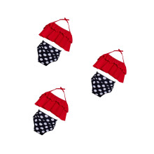 3Sets Falbala Two-Pieces Swimwear Stylish Parent-Child Swimwear Set