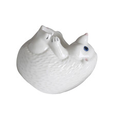 Cute Hedgehog Shape Ceramic Eggs Cup Multifunction-White