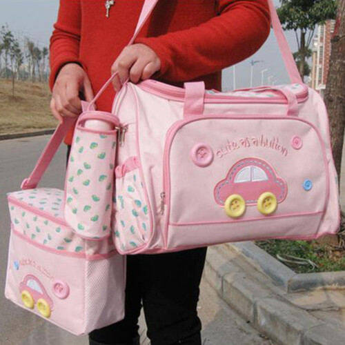 Mama Bag Set Rosa Kapazität Multifunktionale Wickeltasche 1