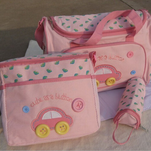 Mama Bag Set Rosa Kapazität Multifunktionale Wickeltasche 2