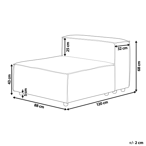 Beliani 1-Seat Section ARDAL Off-White Corduroy 2