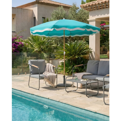 Beliani Market Parasol 232 cm SESTRIERE Turquoise 1