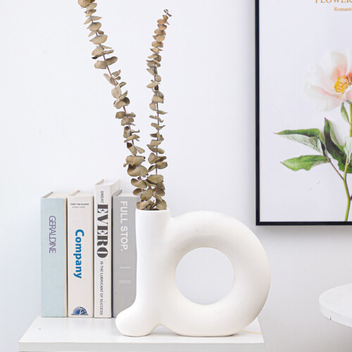 Ceramic Doughnut Vase24x21cm Matte Finish 1