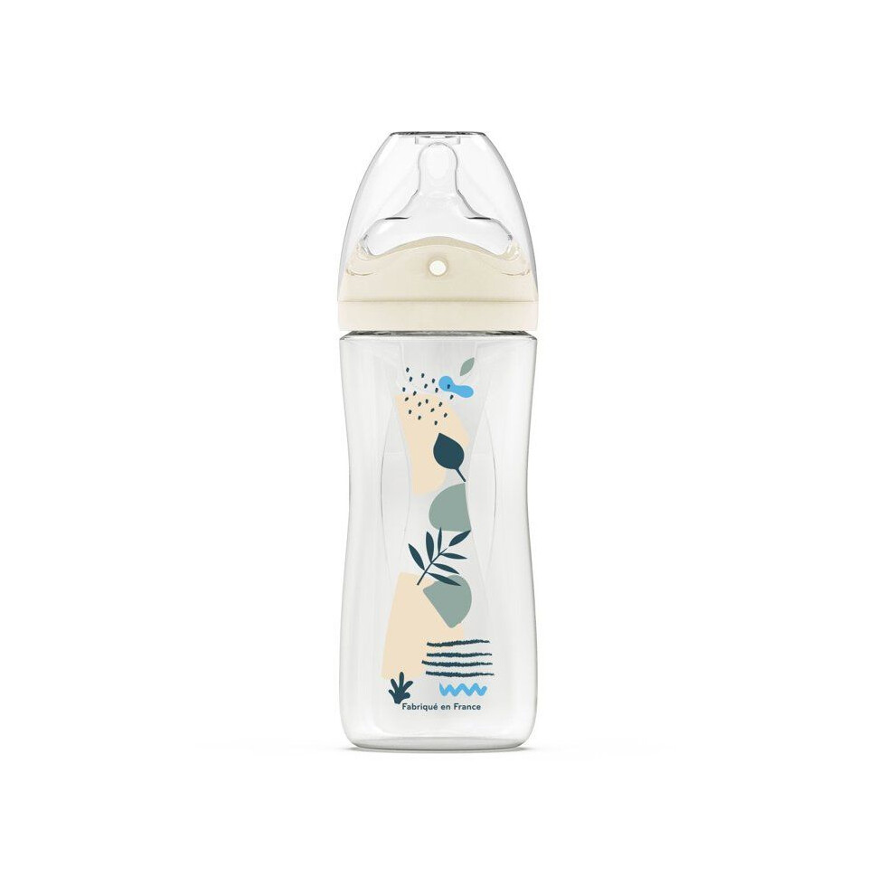 Dodie Anti-Colic Bottle - 330 Ml - Multi-Perforated Teat Biomimicry - +6 Months - Flow 3 - Blue