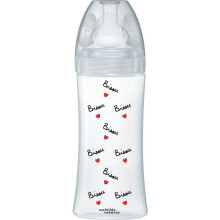 Anti-colic bottle - DODIE - 330 ml - Flat nipple X Mathilde Cabanas - 0-6 months - Flow 3 - Transparent