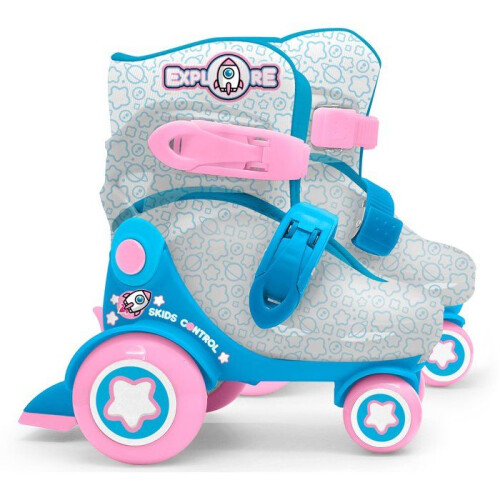 Verstellbare Rollschuhe - STAMP - Skids Control Explore - 4 Räder - Größe 23-26 - Rosa