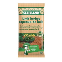 Natural wood chips Limit’herbs - Ideal mulching for flower beds and plants - UAB - 50 L - CLAIRLAND
