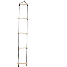 Wooden Ladder - TP TOYS - Black Rope - H 190-250 cm