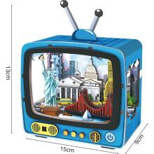 Bücherregal - DIY-Kit zum Bau eines 3D-Modells Buchstütze - TV New York - 12,5 x 8 x 13 cm
