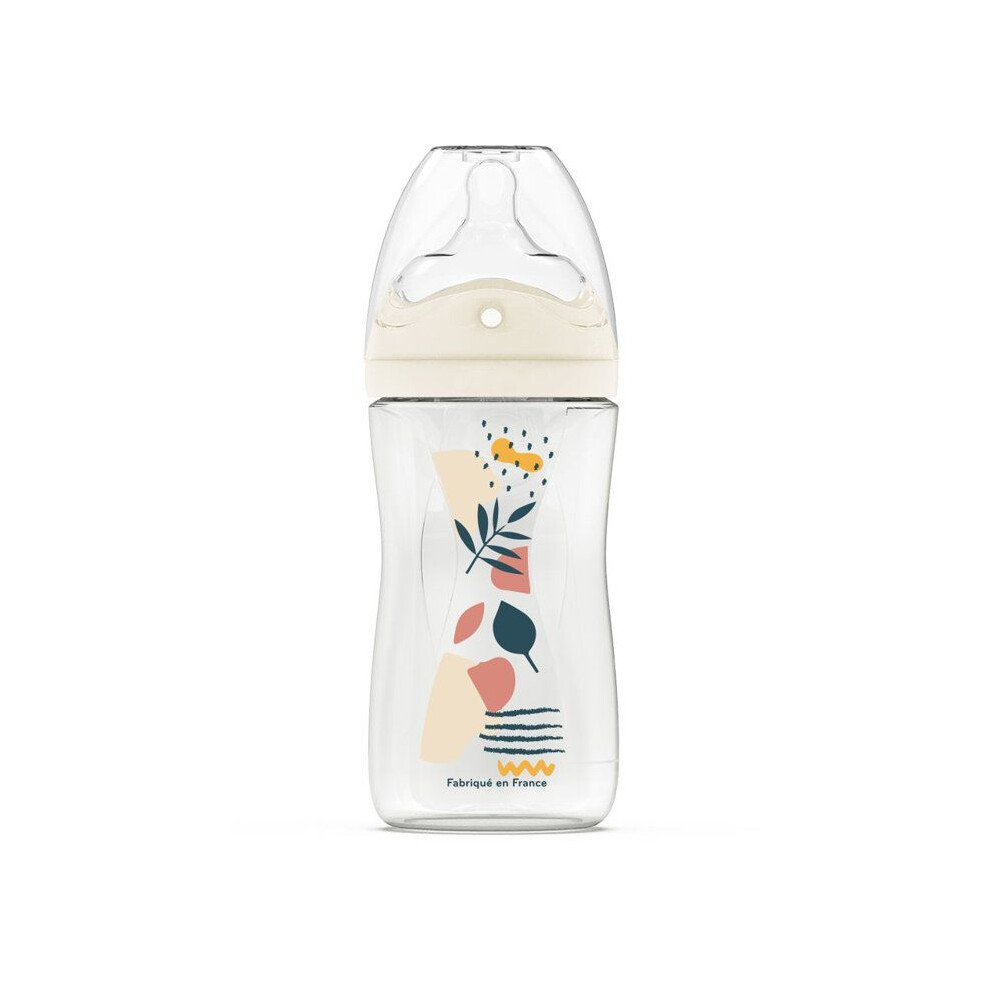 Dodie Anti-Colic Bottle - 270 Ml - Multi-Perforated Teat Biomimicry - +3 Months - Flow 2 - Pink