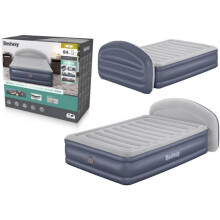 Luftmatratze - BESTWAY - 671BD Queen - Integrierte elektrische Pumpe - LoungeLux Kopfteil - Langlebiges Tritech