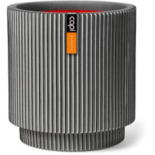 Zylindervase - CAPI EUROPE - Groove NL - 36 x 38 cm - Anthrazit