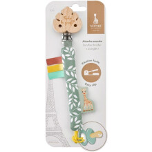 Schnullerhalter - SOPHIE LA GIRAFE - Dschungel - Textilclip - Weiche Materialien - Pastellfarben