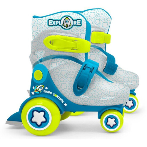 Verstellbare Rollschuhe - STAMP - Skids Control Explore - 4 Räder - Größe 23-26 - Blau