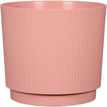Cache-pot LINO - Kunststoff - Rosa - Rund - Ø25xH22cm - Garden ID