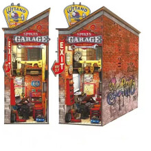 Bücherregal - DIY-Kit zum Bau eines 3D-Modells Buchstütze - Vintage-Garage Nookland - 10 x 19 x 29 cm