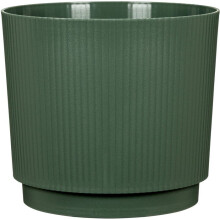 Cache-pot LINO - Kunststoff - Dunkelgrün - Rund - Ø25xH22cm - Garden ID