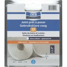 Fertig verlegbarer Fugen - GEB - Breite 15 mm x 3,35 m - Weiß