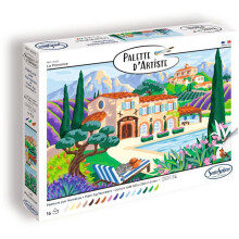 Acrylfarbe - SENTOSPHERE - Künstlerpalette - Die Provence - Malen nach Zahlen für Erwachsene - Leinwandbild