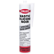 Black mastic silicone - GEB - Collex - Special for windshields, sunroofs, automotive seals, boats - 310 ml