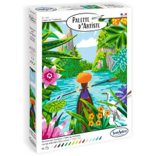 Acrylfarbe - SENTOSPHERE - Künstlerpalette - Lagune in Thailand - Zahlenmalerei für Erwachsene - Leinwandbild