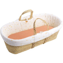 Natural fiber baby bassinet with fabric cover - SUNLIGHT