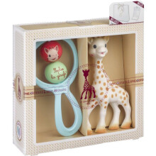 Geburtsgeschenkset - SOPHIE DIE GIRAFFE - Zusammensetzung Sophie + Schwungrassel