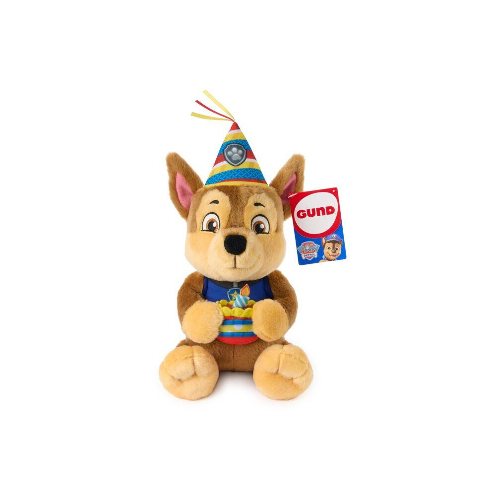 New Spin Master Cuddle Plush - Chase Birthday - 25Cm - Paw Patrol - Gund