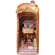 Bücherwinkel - DIY-Kit zum Bau eines 3D-Modells Buchstütze - Bäckerei Nookland - 10 x 19 x 29 cm