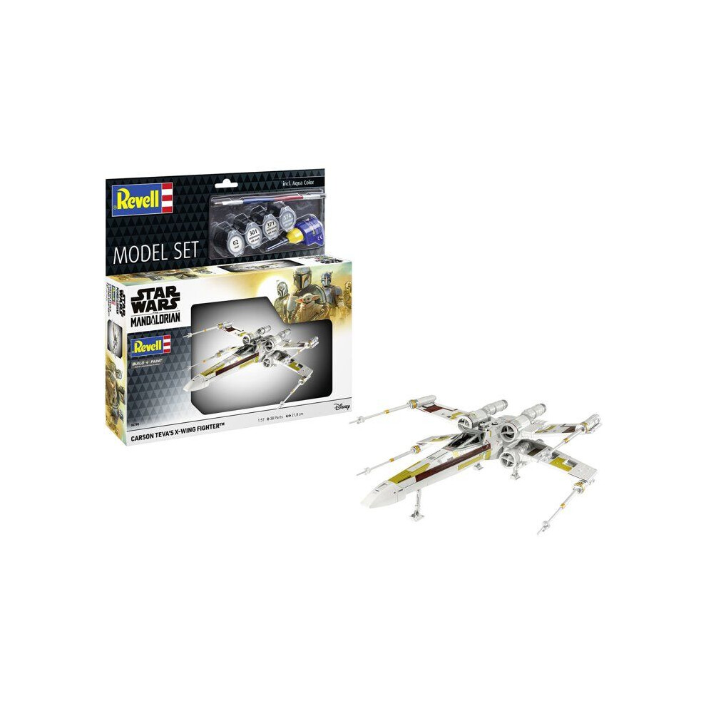 Revell Model Kit - Model Set - Star Wars - X-Wing Fighter Carson Teva - Mandalorian - With Glue, Paints, And Accessories