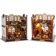 Bücherwinkel - DIY-Kit zum Bau eines 3D-Modells Buchstütze - Creanook Bibliothek - 24 x 17 x 25 cm