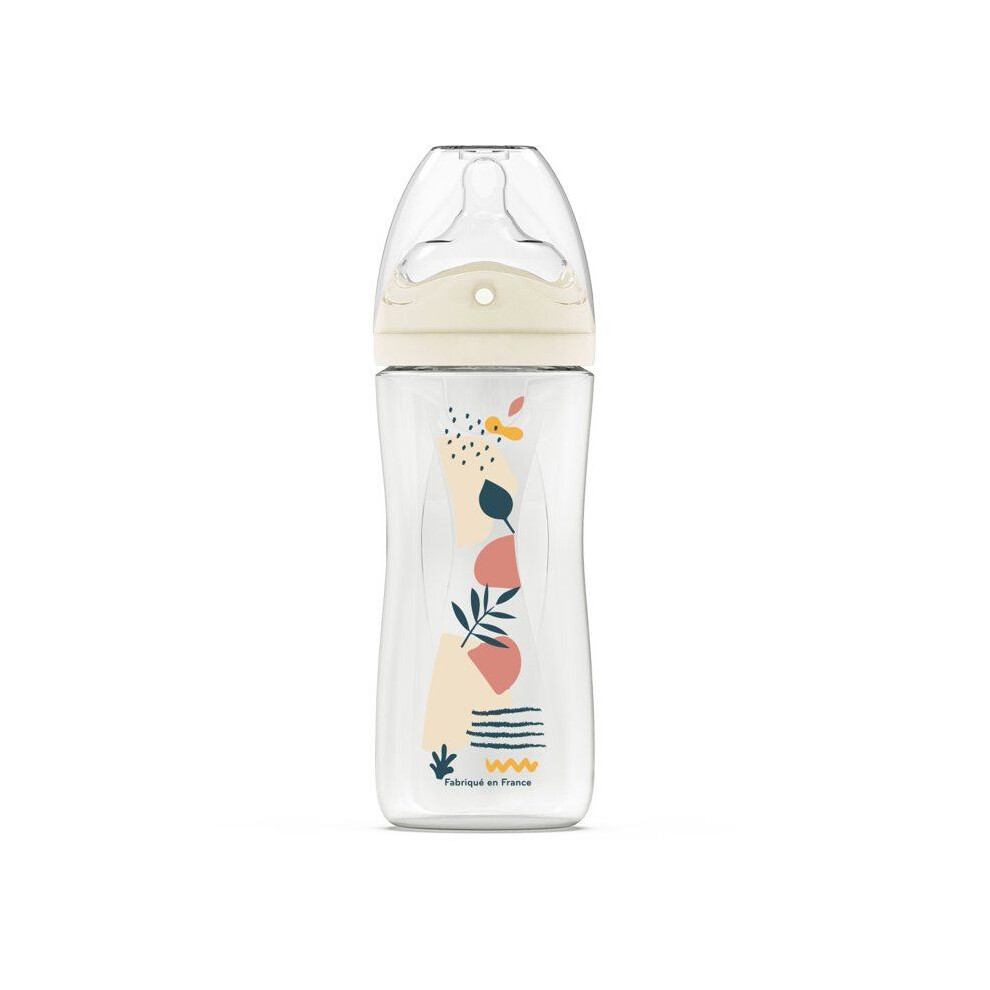 Dodie Anti-Colic Bottle - 330 Ml - Multi-Perforated Teat Biomimicry - +6 Months - Flow 3 - Pink