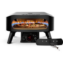 Gas-Pizzaofen - COZZE - 13" - Drehstein - Thermometer - 6,0 kW - Bis zu 630 C - LED-Taste - Schwarz