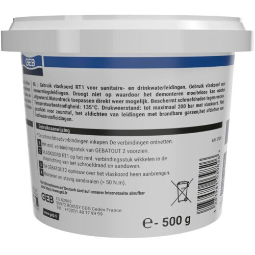 Jointing paste Gebatout 2 - GEB - Compatible with drinking water - Pot 500 g 2
