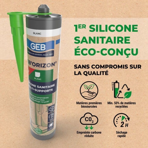 Sanitärsilicon Multi-Träger - GEB'ORIZON - GEB - Weiß - 310 ml 1