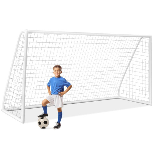 Fodboldmål 365x182 cm med holdbart net og indsatser 2
