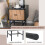 Black Nightstand with Sliding Doors, 40 x 39 x 49 cm 2