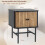 Black Nightstand with Sliding Doors, 40 x 39 x 49 cm 3