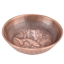 Tigela decorativa requintada para adorno de casa, porta-incenso de cobre para purificação do ar, artesanal, para altar, ritual e como porta-joias.