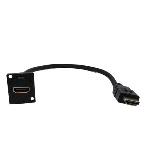 D Type High Definition Multimedia Interface Panel Mount Cable Male to Female Cable Flange Mount Pass Through Socket