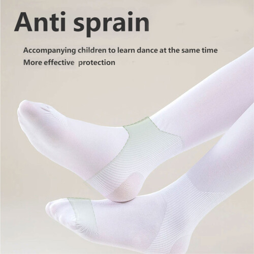 Toddler Stretchable Footed Tights Featuring Slip-Black L 1