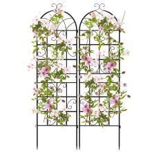 Set spalier de grădină din metal, pachet de 2, 180x50 cm, negru