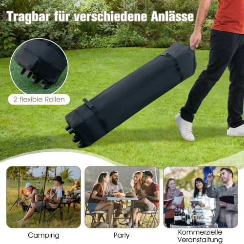 Pop-Up-Pavillon mit Moskitonetz, UV 50+, 3,6 x 3,6 m, Khaki