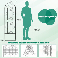 Metalen tuintrellisset, 2-pack, 180x50 cm, zwart